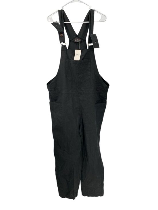 Lakhays Pants - NWT Lakhays Overalls Black Cotton Hemp Lagenlook Boho Size Large